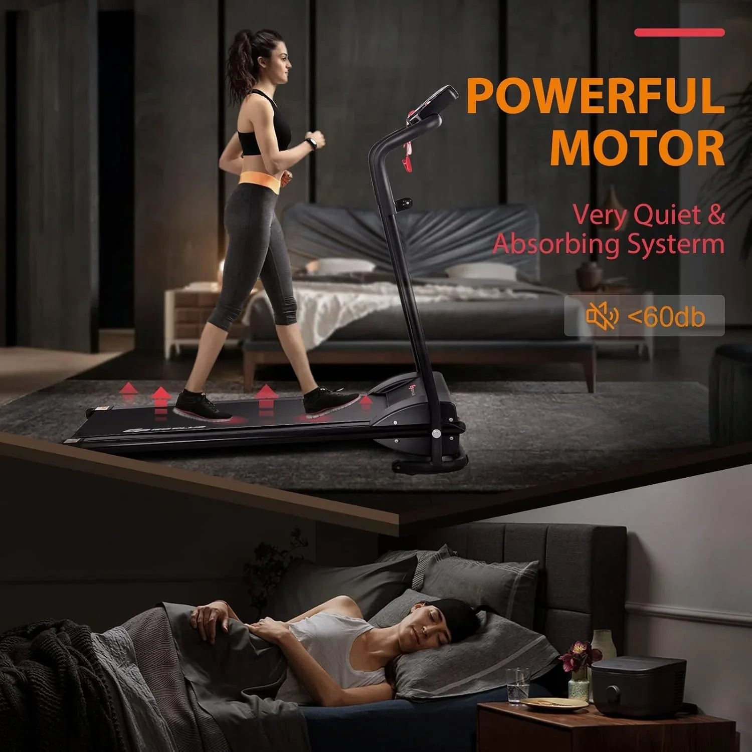 Smart Foldable Treadmill – Compact, Powerful, and Whisper-Quiet for Home Workouts!